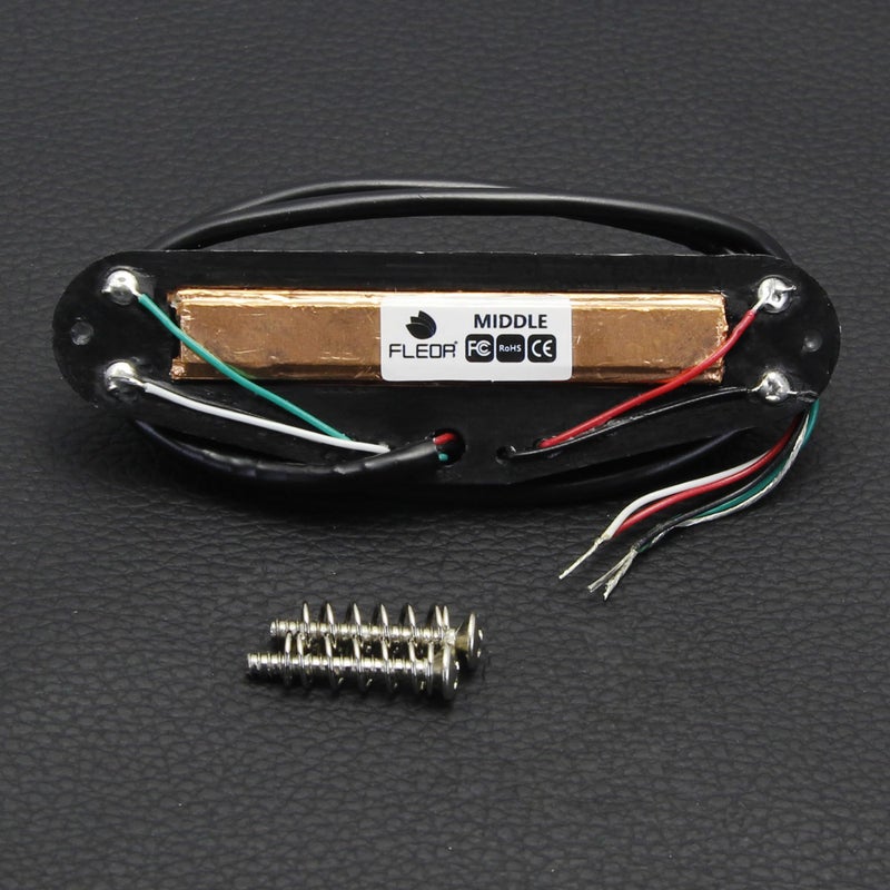 FLEOR Hot Dual Rail Humbucker Single-Coil-Sized Guitar Humbucker Pickup(9-10K), Black - Image 4